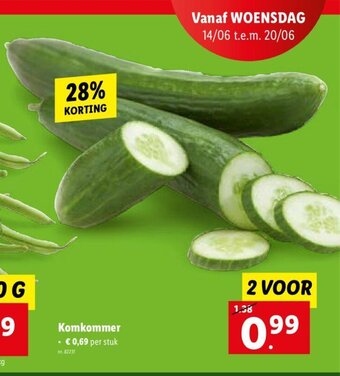 Lidl Komkommer aanbieding