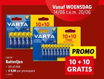 Lidl VARTA Batterijen aanbieding