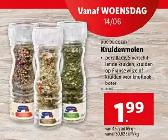 Lidl DUC DE COEUR Kruidenmolen aanbieding