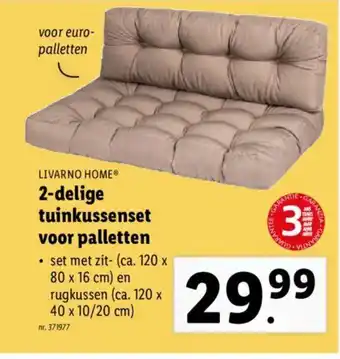 Lidl LIVARNO HOME® 2-delige tuinkussenset voor palletten aanbieding