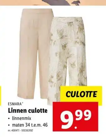 Lidl ESMARA Linnen culotte aanbieding