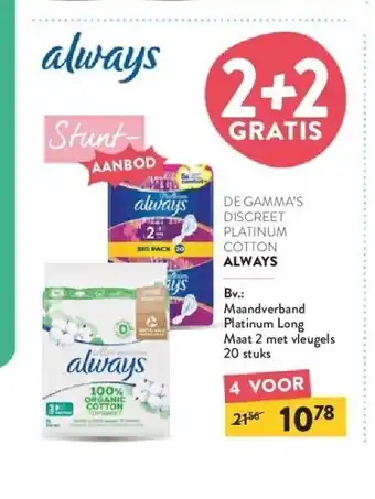 Maandverband platinum long maat 2 met vleugels 20 stuks