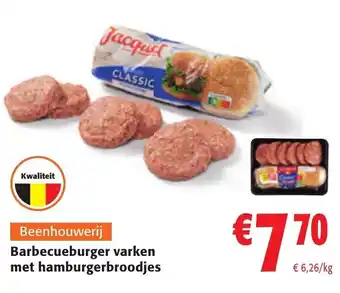 Barbecueburger varken met hamburgerbroodjes