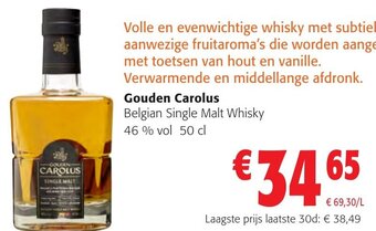 Colruyt Gouden Carolus Belgian Single Malt Whisky 46 % vol 50 cl aanbieding