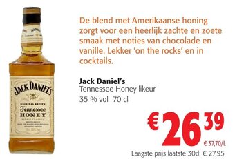 Jack Daniel's Tennessee Honey likeur 35 % vol 70 cl
