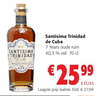 Colruyt Santisima Trinidad de Cuba 7 Years oude rum 40,3 % vol 70 cl aanbieding