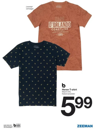 Zeeman Heren t-shirt aanbieding