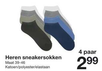 Zeeman Heren sneakersokken aanbieding