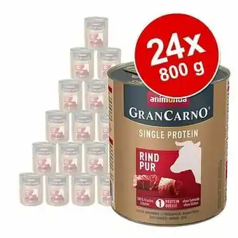 Zooplus 24x800g GranCarno Puur Rundvlees Animonda Hondenvoer aanbieding