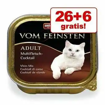 Zooplus 26 + 6 gratis! Animonda vom Feinsten 32 x 100g - Volwassen Mild Gevarieerd Menu aanbieding