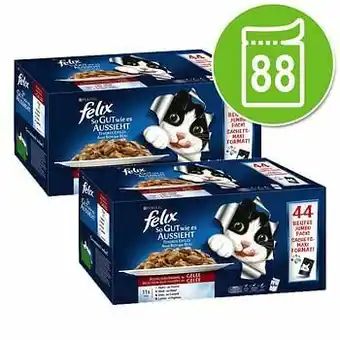 Zooplus Felix Elke Dag Feest 88 x 100 g Voordeelpakket - Gemengd pakket: Vis- & Vlees selectie aanbieding