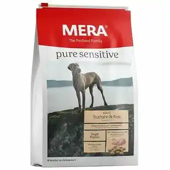 Zooplus 2x12,5kg MERA pure sensitive Kalkoen & Rijst Hondenvoer aanbieding