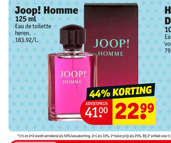 Kruidvat Joop! Homme 125 ml aanbieding