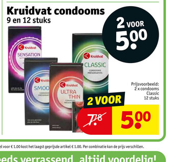 Kruidvat Condooms 9 en 12 stuks aanbieding