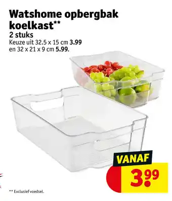 Kruidvat Watshome opbergbak koelkast** aanbieding