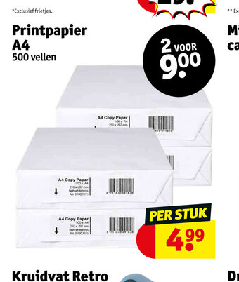 Kruidvat Printpapier A4 500 vellen aanbieding