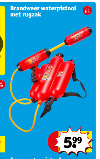 Kruidvat Brandweer waterpistool met rugzak aanbieding