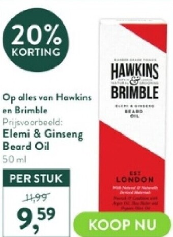 Holland & Barrett Elemi & ginseng beard oil 50 ml aanbieding