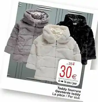 Cora Teddy fourrure gevoerde teddy aanbieding