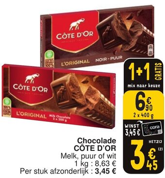 Cora Chocolade CÔTE D'OR aanbieding