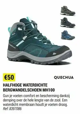 Decathlon Halfhoge waterdichte bergwandelschoen mh100 aanbieding