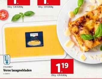 Lidl Verse lasagnebladen aanbieding