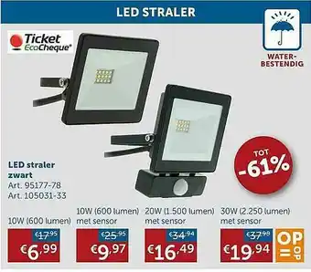 Ticket Ecocheque Led Straler