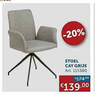 Zelfbouwmarkt Stoel Cay Grijs aanbieding