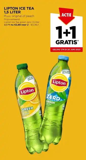 Jumbo LIPTON ICE TEA 1,5 LITER aanbieding
