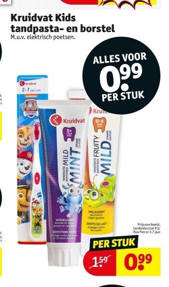Kruidvat Kruidvat kids tandpasta- en borstel aanbieding