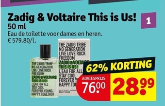 Kruidvat Zadig & voltaire this is us! 50 ml aanbieding