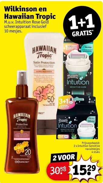 Kruidvat Wilkinson en hawaiian tropic aanbieding
