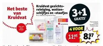 Kruidvat Kruidvat gezichtsreiniging, wattenschĳfjes en -staafjes aanbieding