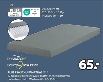 Jysk Plus f30 schuimmatras aanbieding