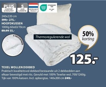 Jysk Texel wollen dekbed aanbieding