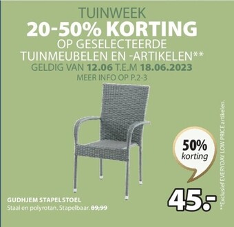 Jysk Gudhjem stapelstoel aanbieding
