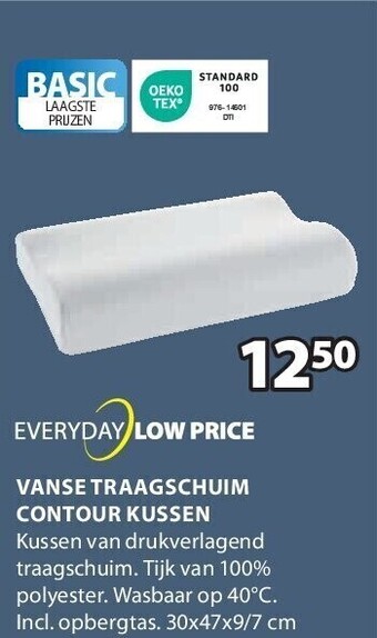 Jysk Vanse traagschuim contour kussen aanbieding
