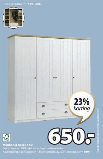 Jysk Markskel kleerkast aanbieding