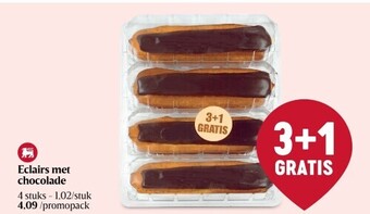 Delhaize Eclairs met chocolade aanbieding