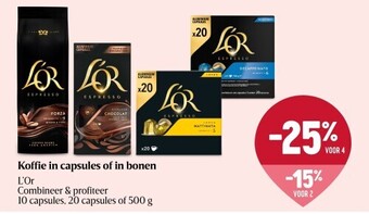 Delhaize Koffie in capsules of in bonen aanbieding