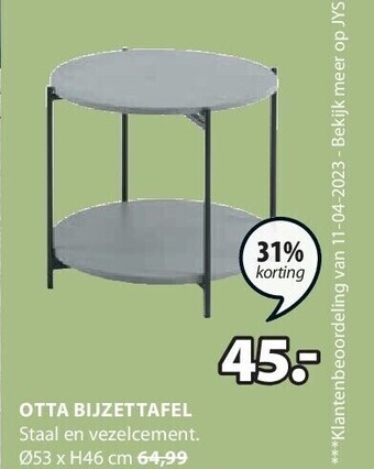 Jysk Otta bijzettafel aanbieding