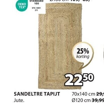 Jysk Sandeltre tapijt aanbieding