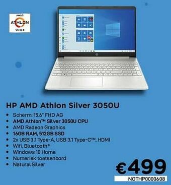CompuDeals Hp amd athlon silver 3050u aanbieding