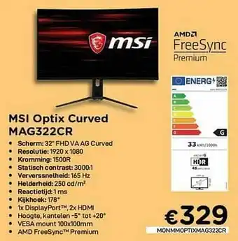 CompuDeals Msi optix curved mag322cr aanbieding