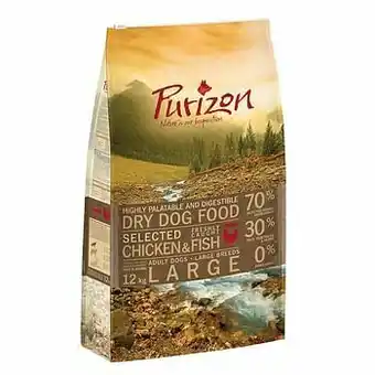 Zooplus Purizon Large Adult Kip & Vis Bestel ook snacks: 100 g Purizon Snack Rund & Kip aanbieding
