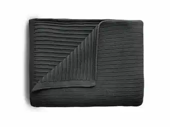 Multi bazar Mushie Deken 80X100Cm Ribbed Dark Grey Melange aanbieding