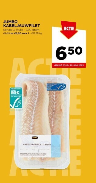 Jumbo Jumbo kabeljauwfilet aanbieding