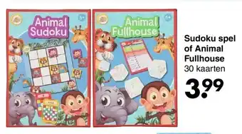 Wibra Sudoku spel of animal fullhouse aanbieding