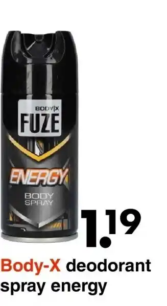 Body-x deodorant spray energy