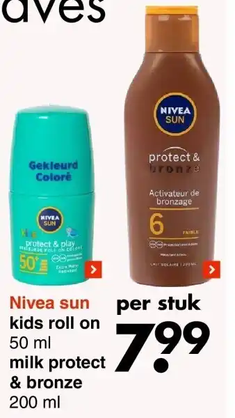 Wibra Nivea sun kids roll on 50 ml aanbieding